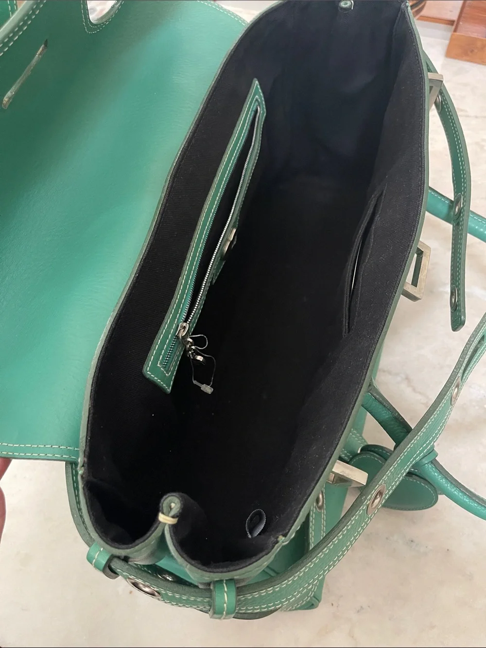 Luella Bartley Gisele handbag by Mullbery Teal Green Leather Satchel